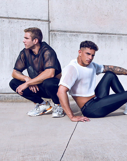 Supawear Mesh Oversized Crop Tee T-Shirt Schwarz