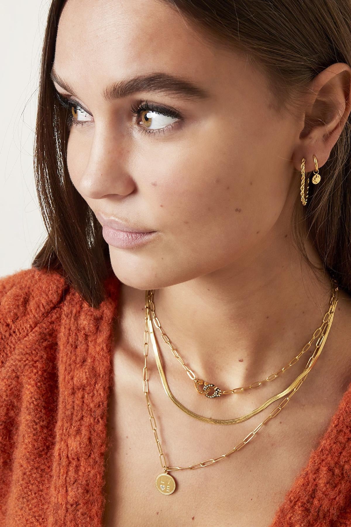 Love Layering Kette aus Edelstahl + Zircon