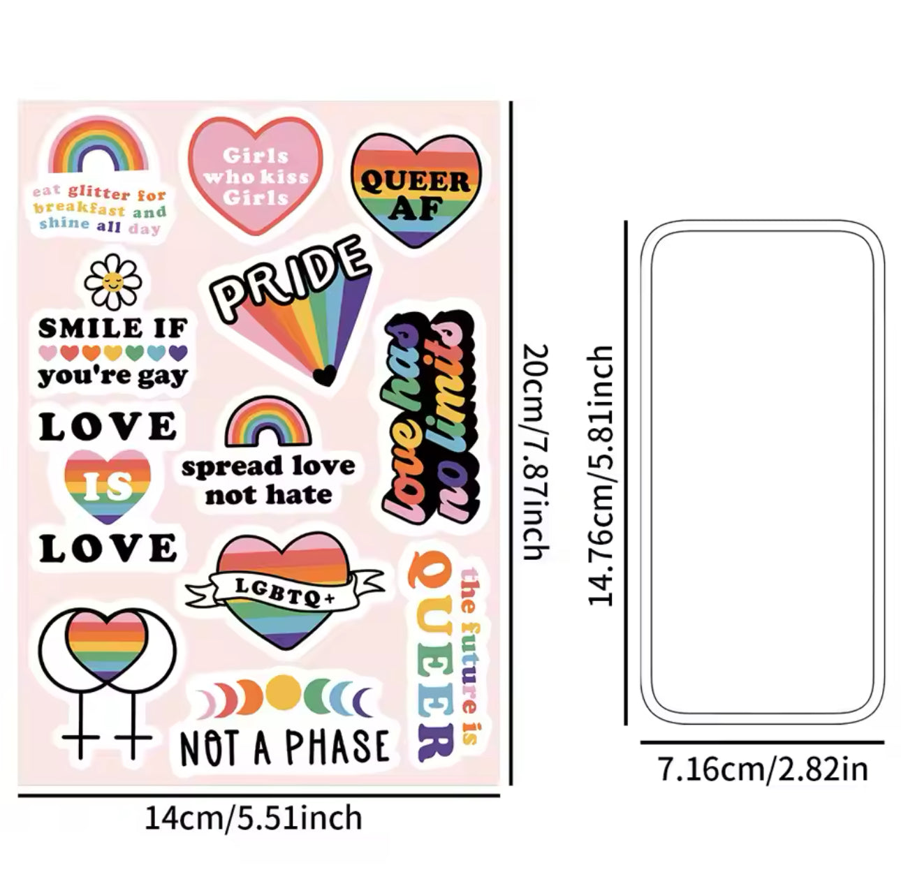Rainbow Pride Retro LGBTQ+ Sticker Aufkleber