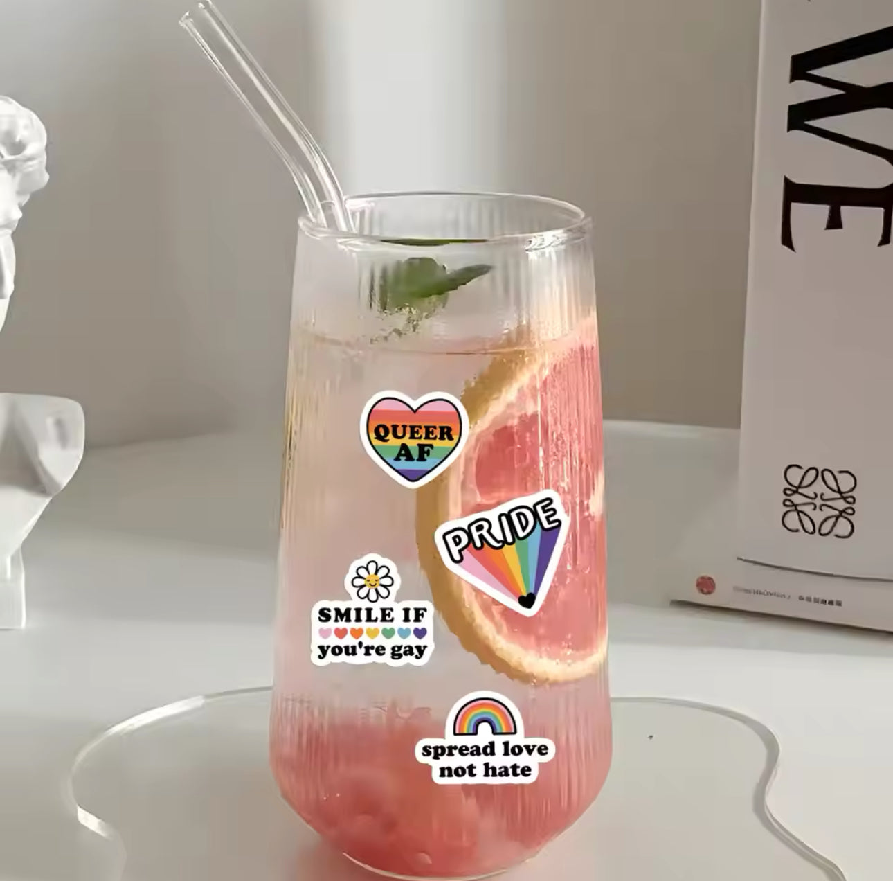 Rainbow Pride Retro LGBTQ+ Sticker Aufkleber