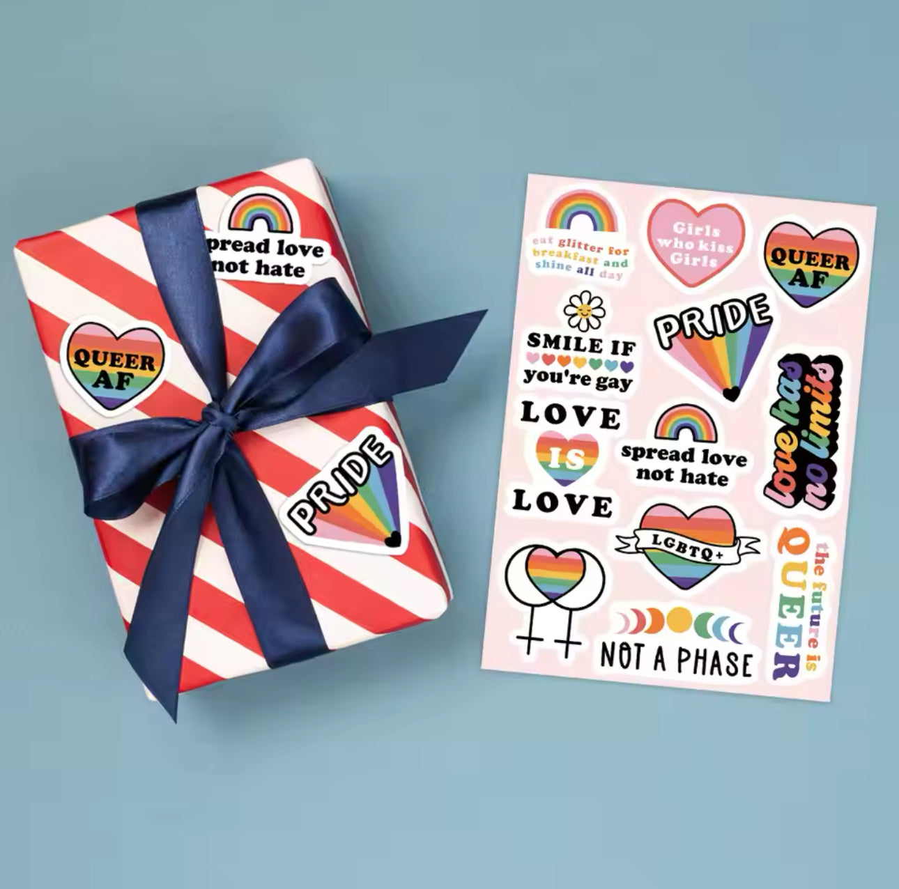 Rainbow Pride Retro LGBTQ+ Sticker Aufkleber