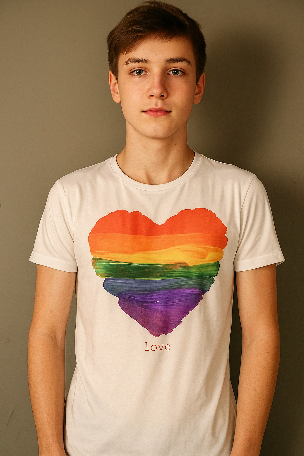 Regenbogen Herz T-Shirt Unisex