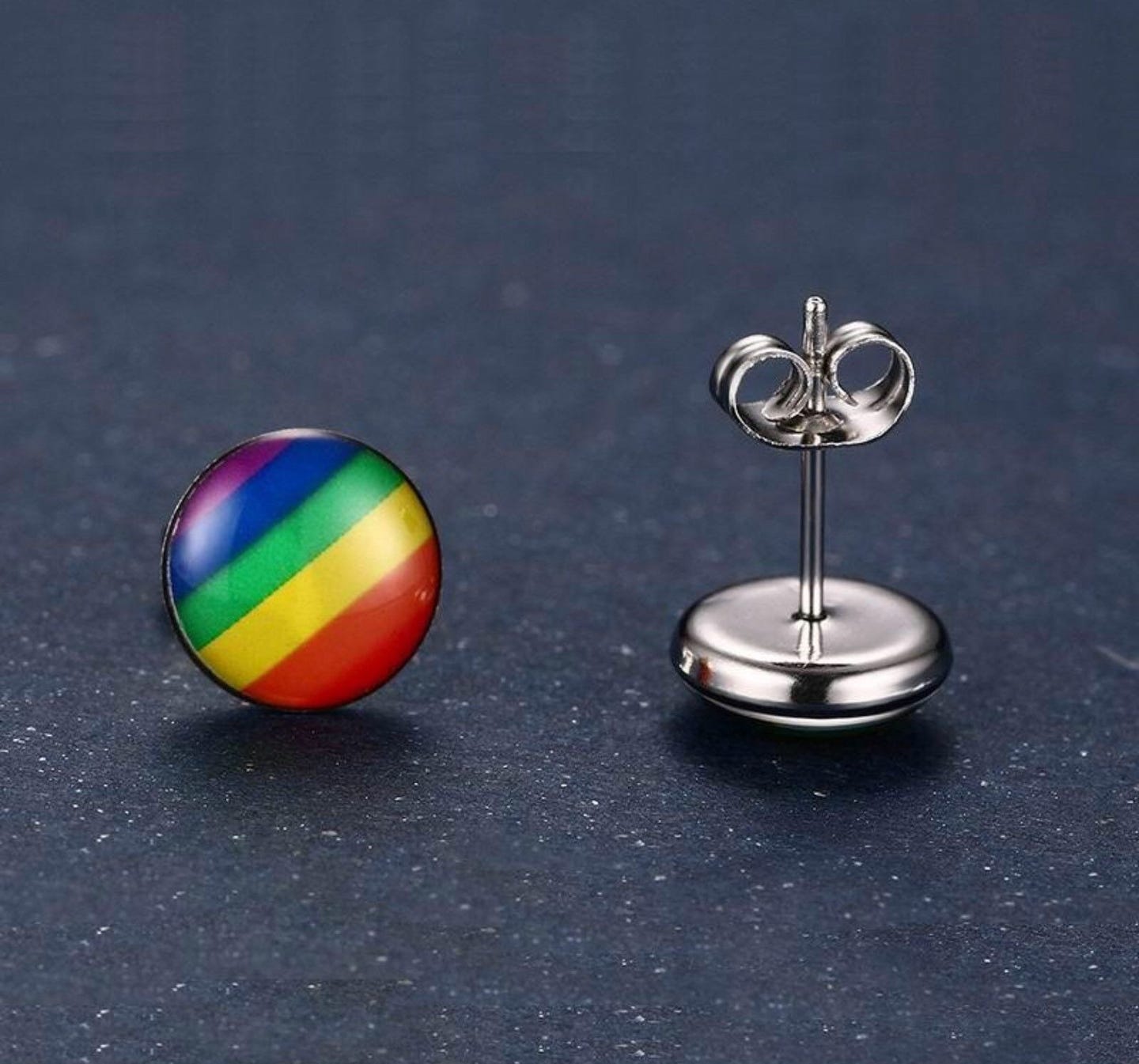 Regenbogen Edelstahl Ohrstecker
