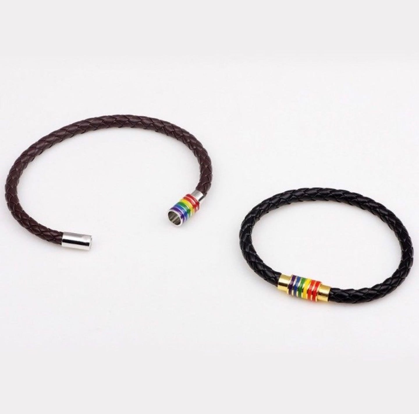 Regenbogen Echt Leder Armband