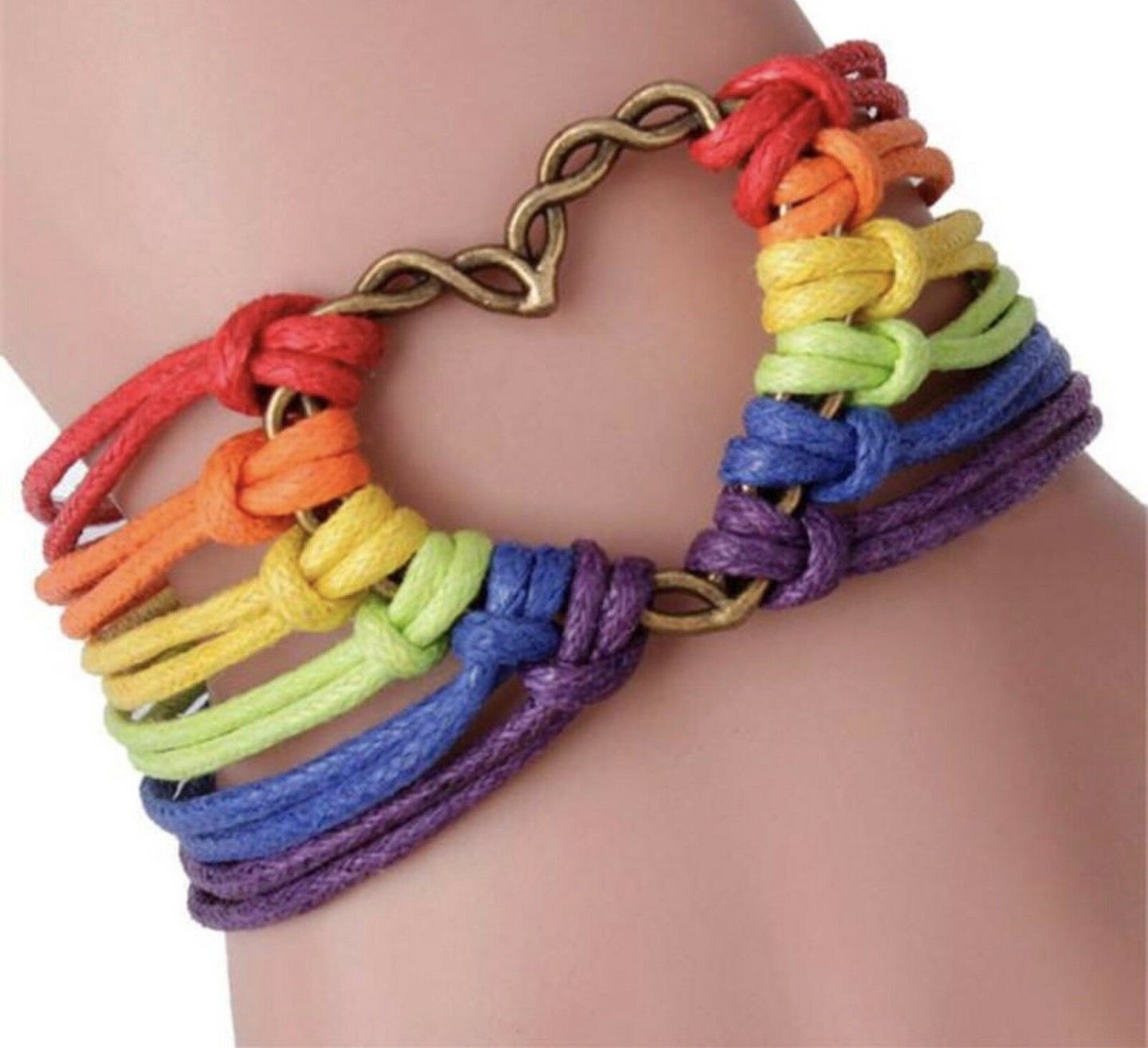 Regenbogen Herz Armband