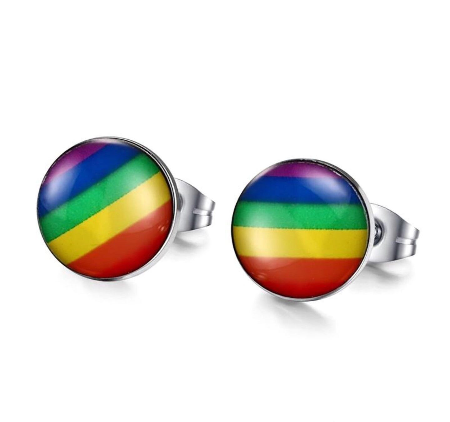 Regenbogen Edelstahl Ohrstecker