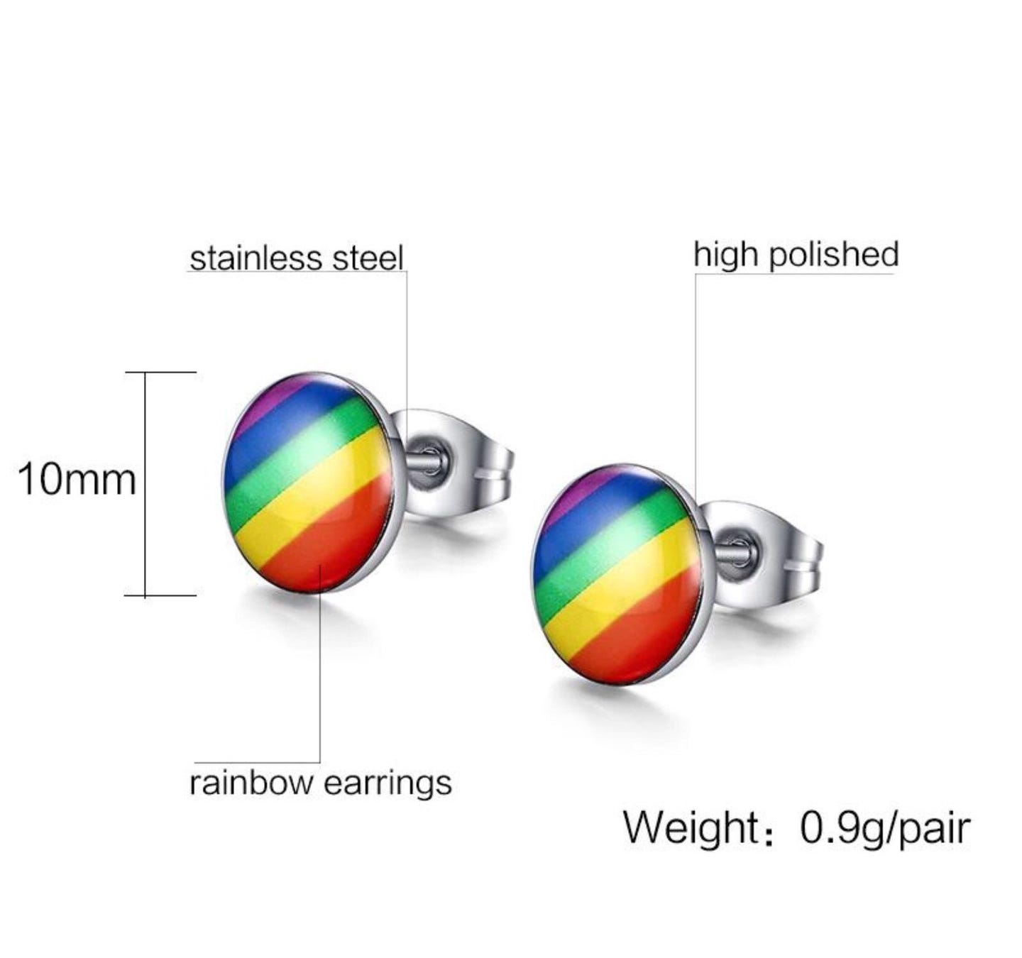 Regenbogen Edelstahl Ohrstecker