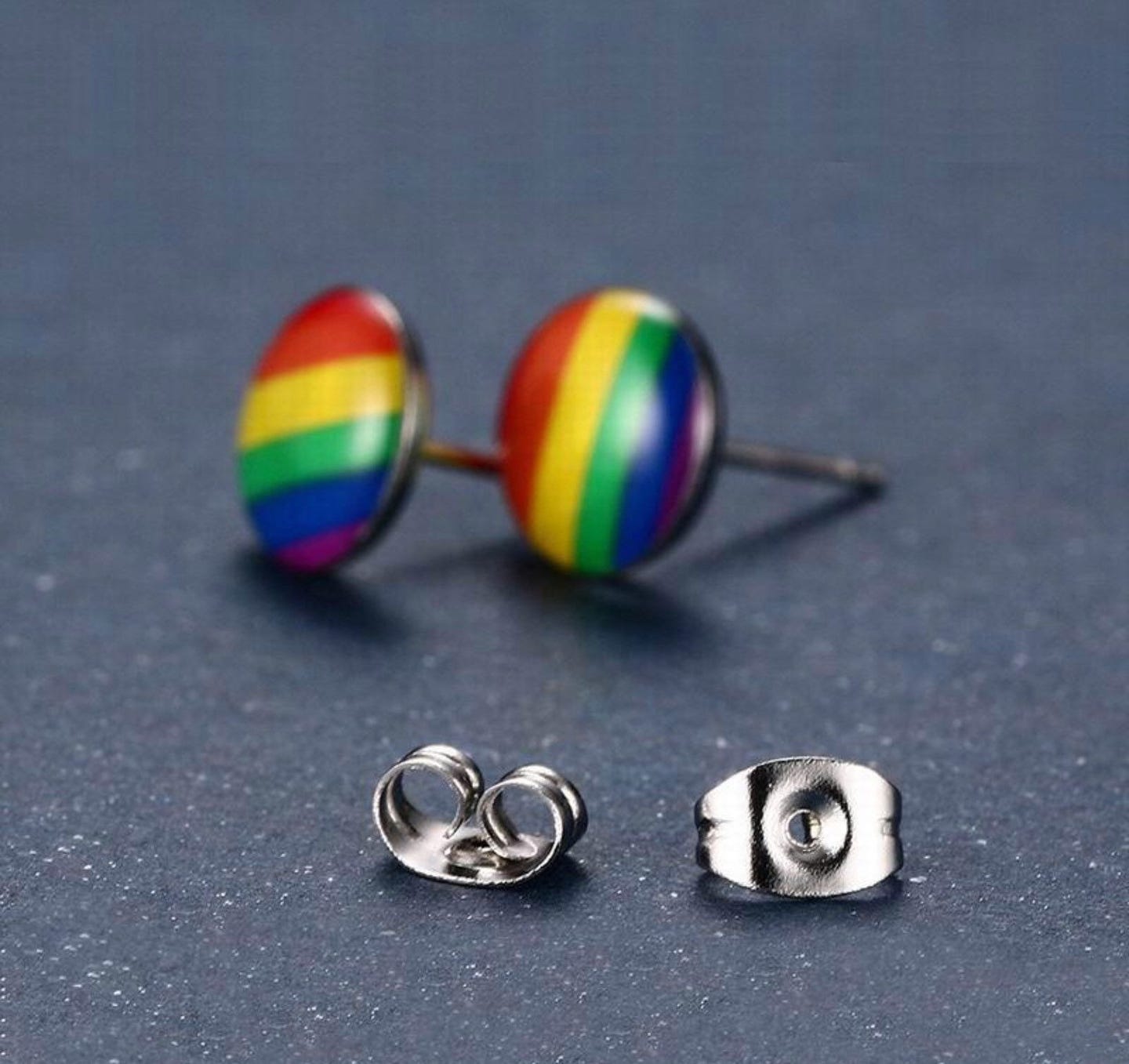 Regenbogen Edelstahl Ohrstecker