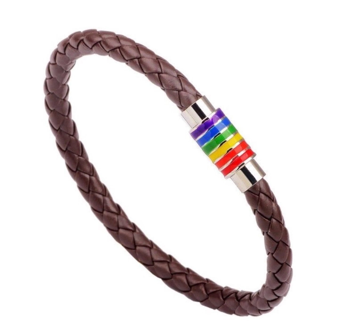 Regenbogen Echt Leder Armband