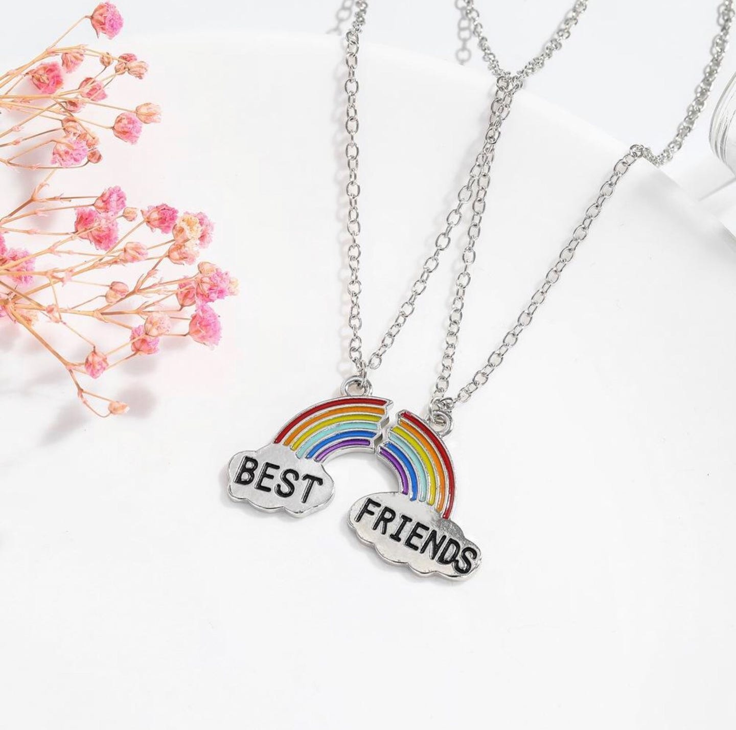 "Best Friends" Regenbogen Ketten Set