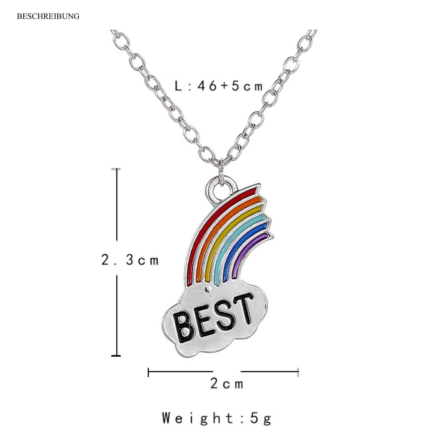 "Best Friends" Regenbogen Ketten Set