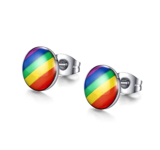 Regenbogen Edelstahl Ohrstecker