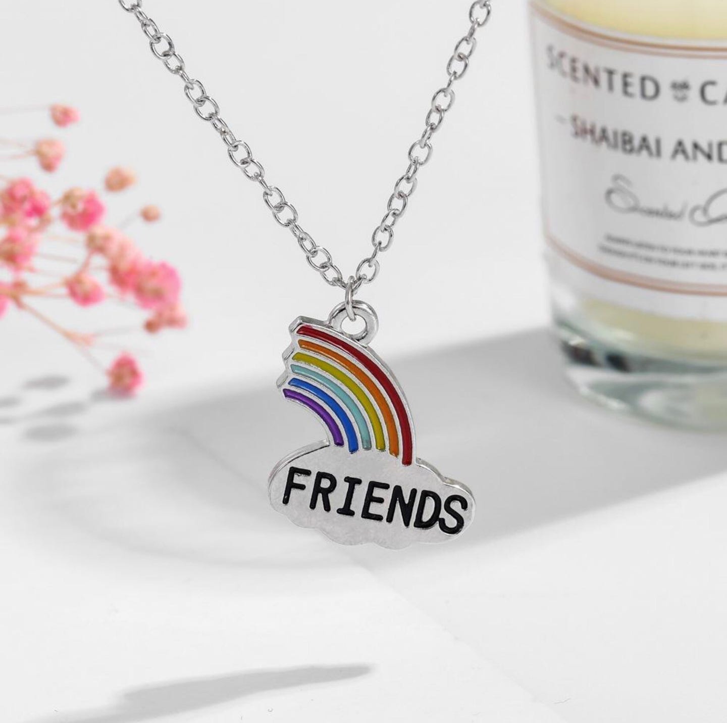 "Best Friends" Regenbogen Ketten Set