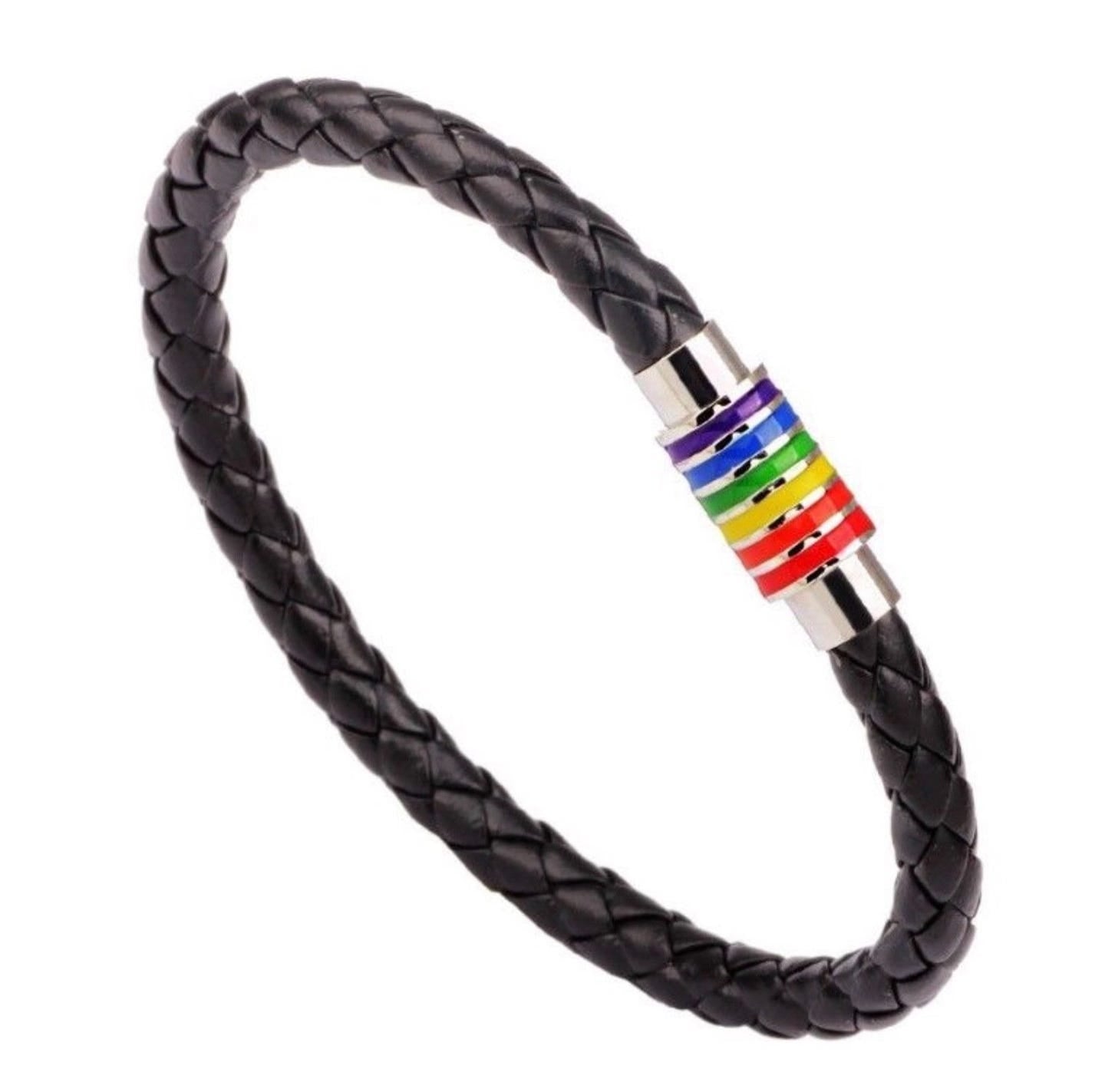 Regenbogen Echt Leder Armband