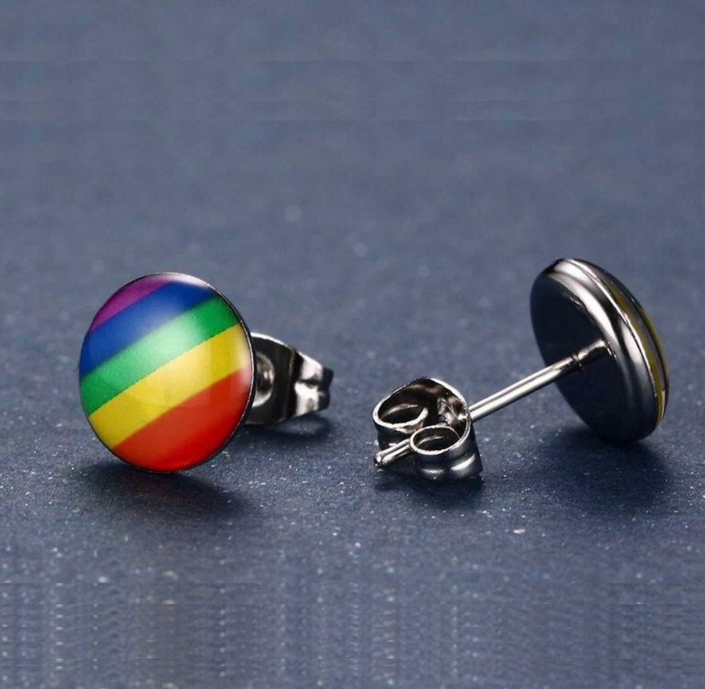 Regenbogen Edelstahl Ohrstecker