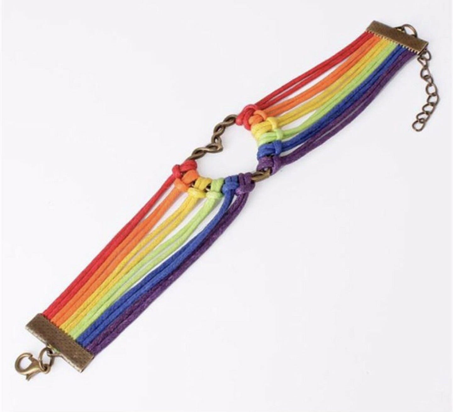 Regenbogen Herz Armband