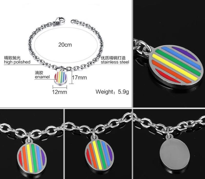 Edelstahl Regenbogen Armband