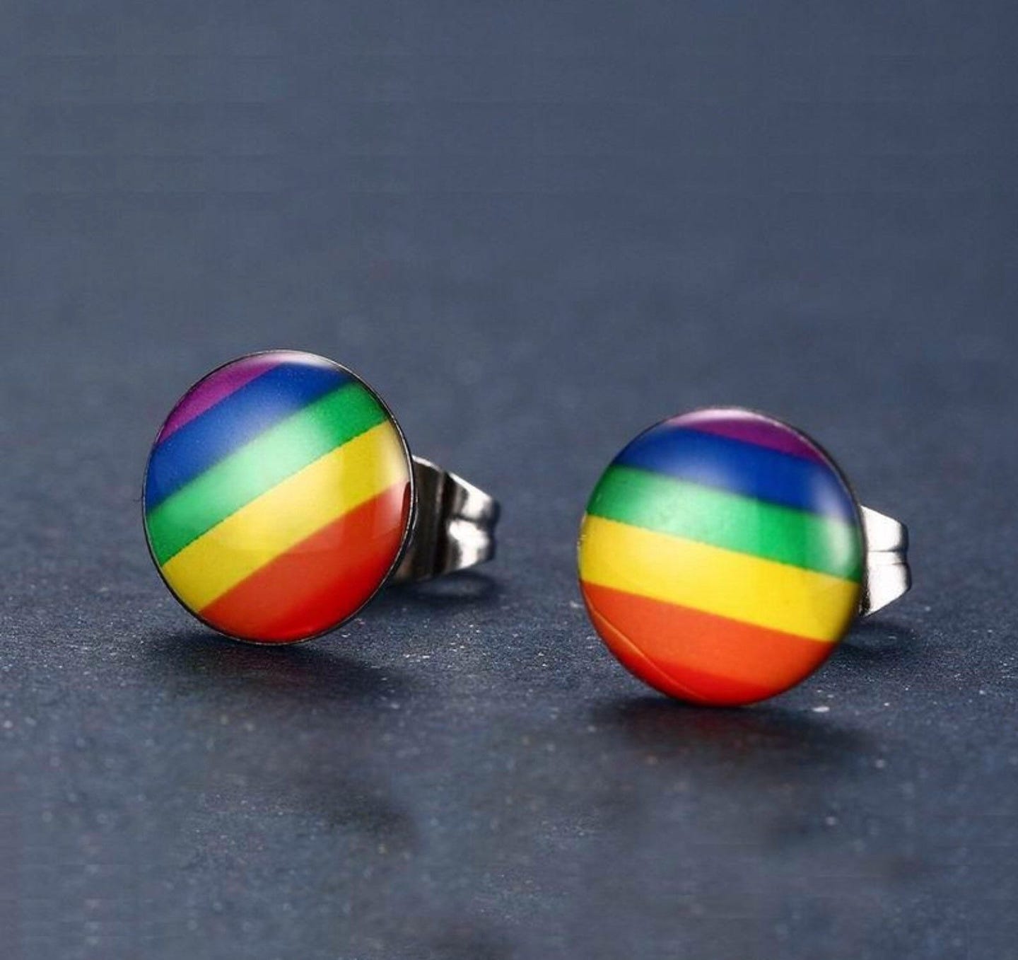 Regenbogen Edelstahl Ohrstecker