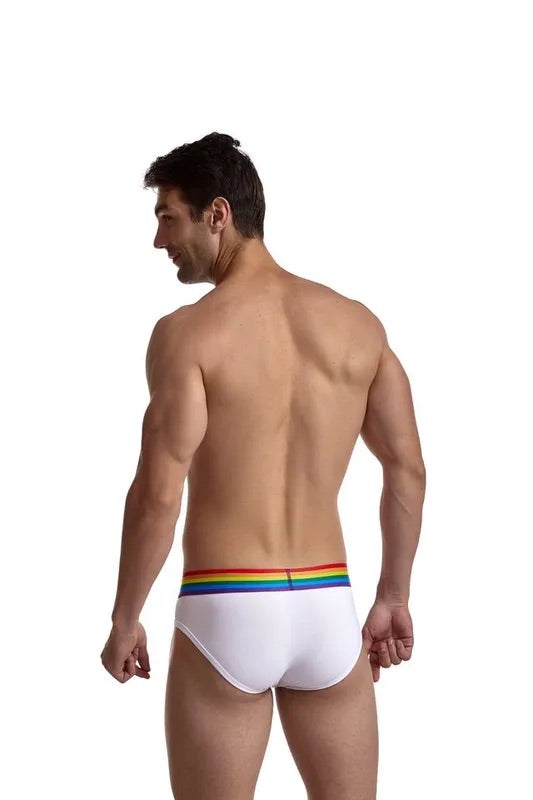 Men's JOCKMAIL - Gay Pride Brief - White