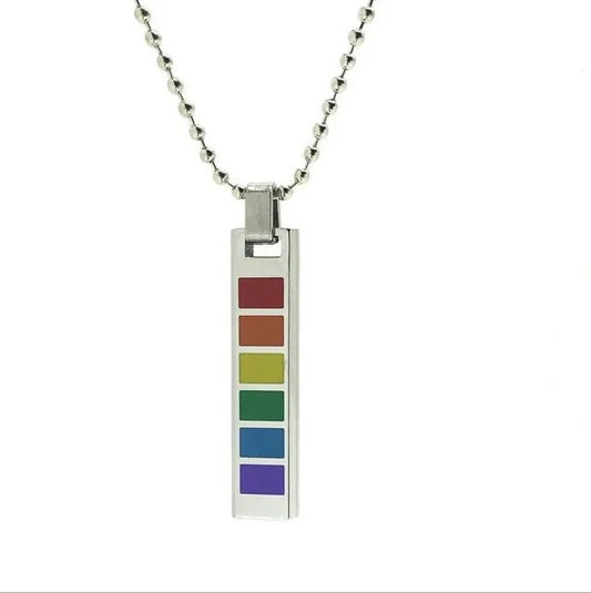 Regenbogen Edelstahl Stab Kette