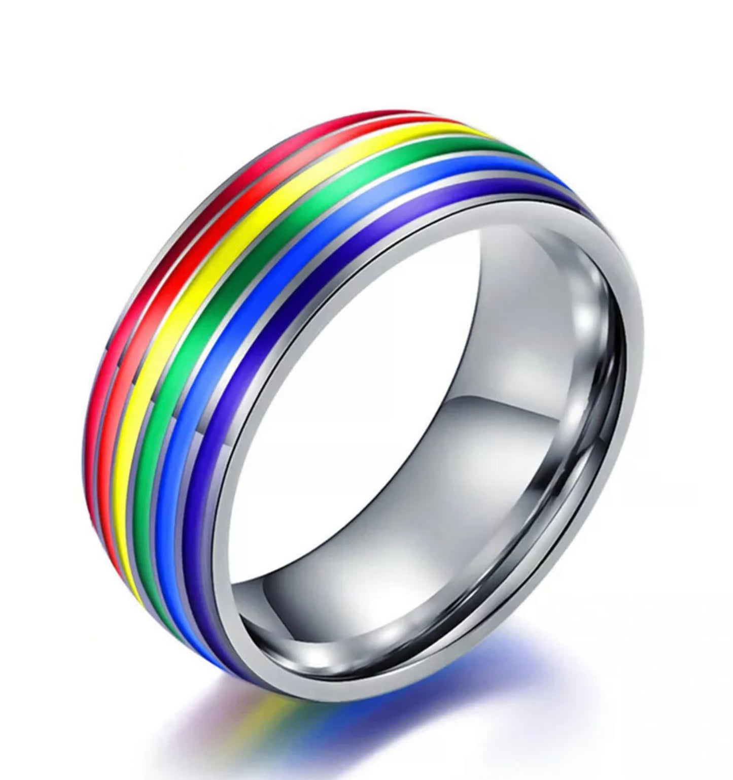 Regenbogen Edelstahl Ring