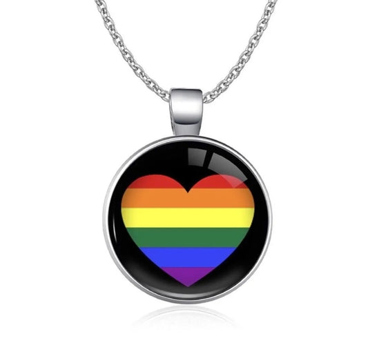 Regenbogen Herz Kette
