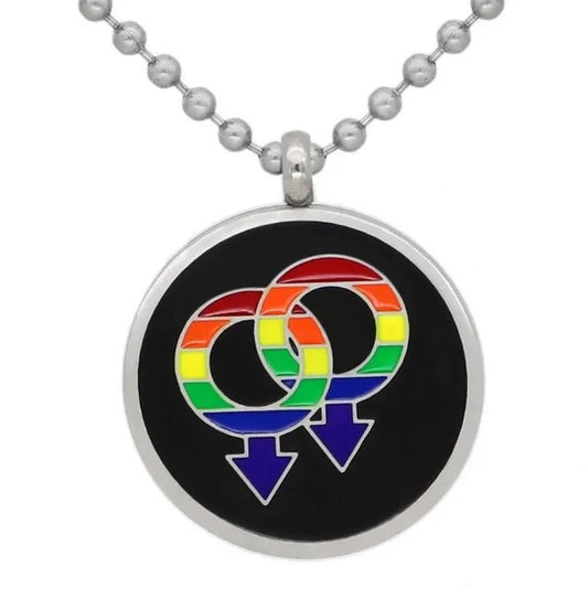 Regenbogen Edelstahl Lesbian Kette