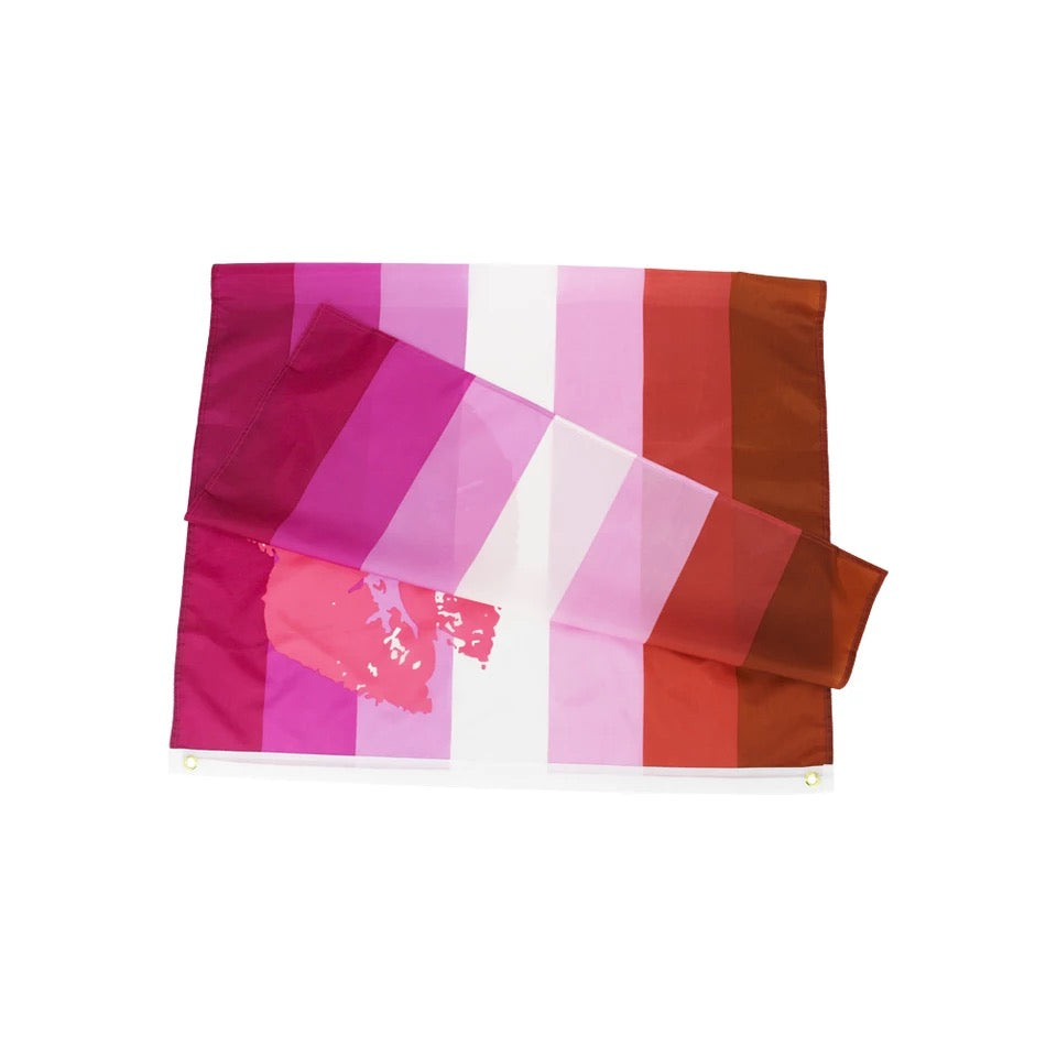 Lipstick Kiss Lesbian Flagge 150 x 90cm