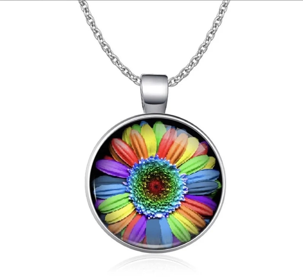 Regenbogen Blumen Kette