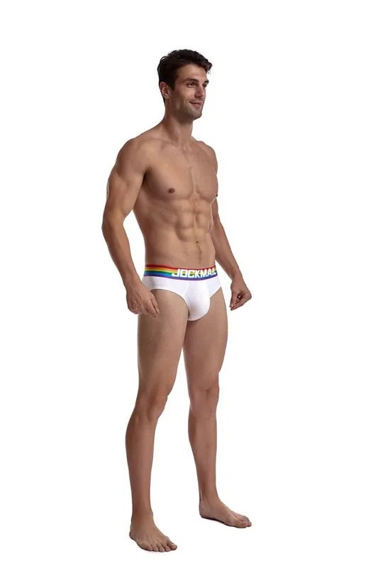 Men's JOCKMAIL - Gay Pride Brief - White