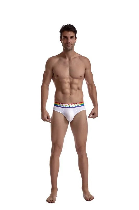 Men's JOCKMAIL - Gay Pride Brief - White