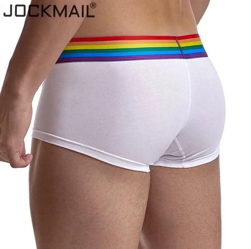 Men's JOCKMAIL - Gay Pride Boxer - White