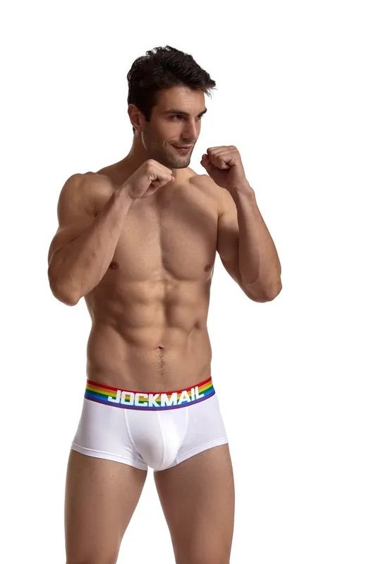 Men's JOCKMAIL - Gay Pride Boxer - White