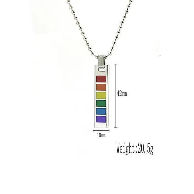 Regenbogen Edelstahl Stab Kette