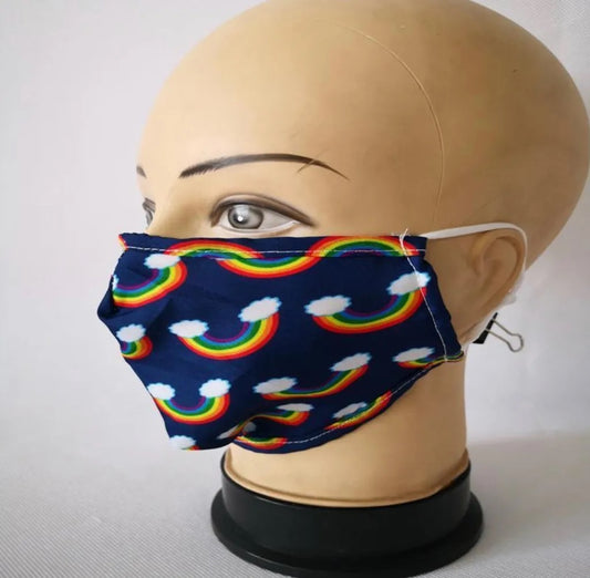 Mask with small rainbows