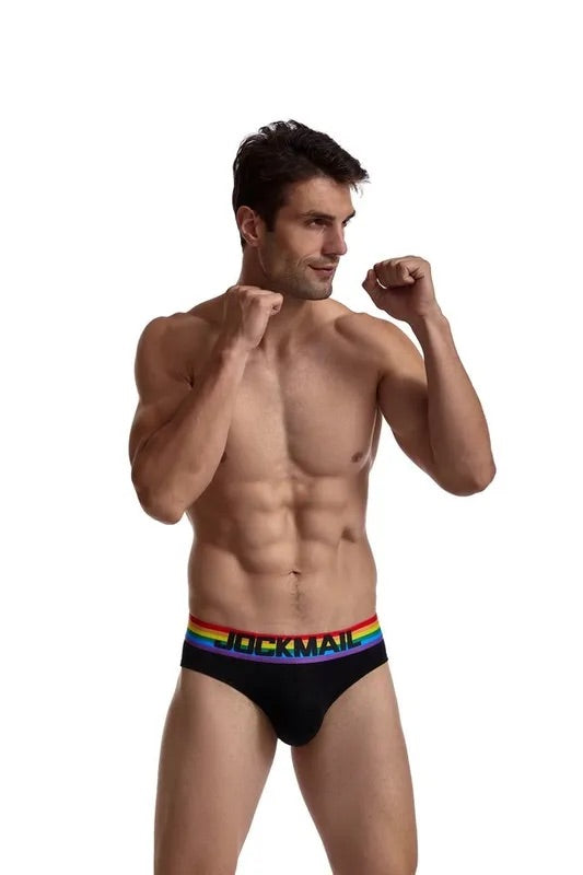 Men's JOCKMAIL - Gay Pride Brief - Black