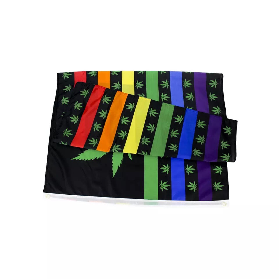 Regenbogen Weed Flagge 150 x 90cm
