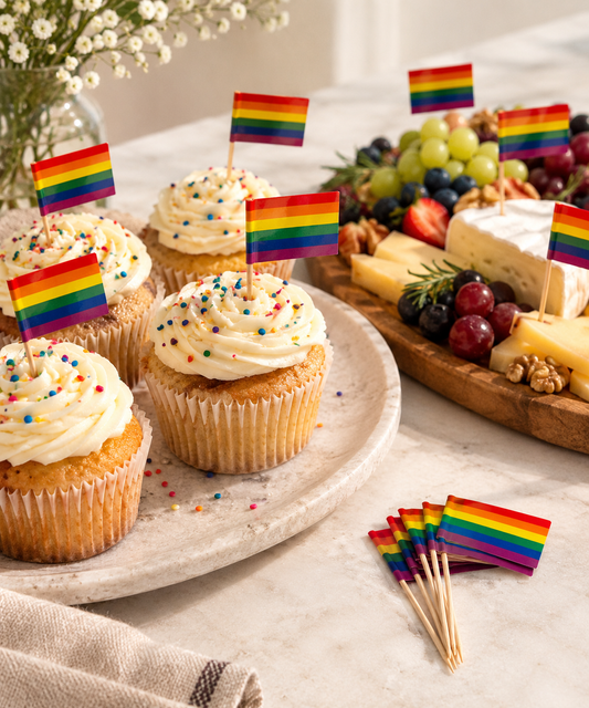 50Stück LGBTQ+ Pride Regenbogen Zahnstocher Flaggen