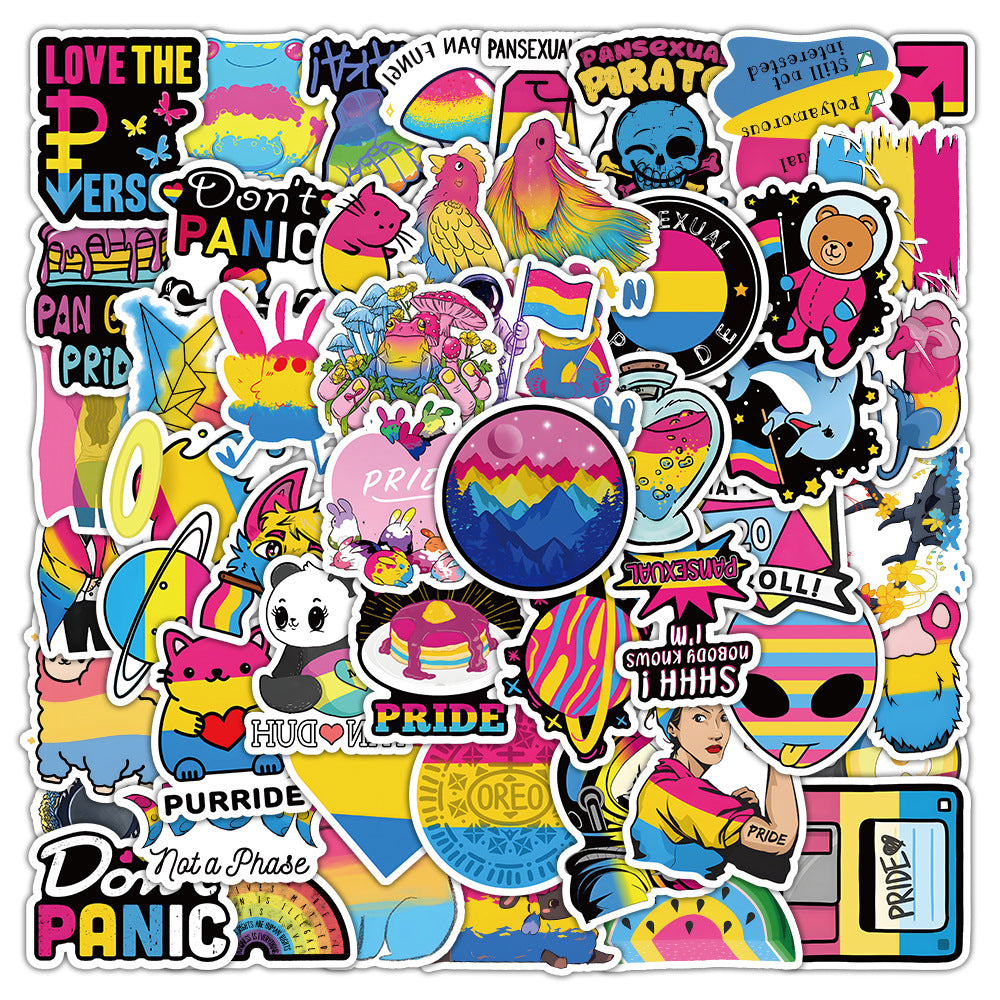 50 PCS LGBTQ+ Pansexual Pan Pride Sticker
