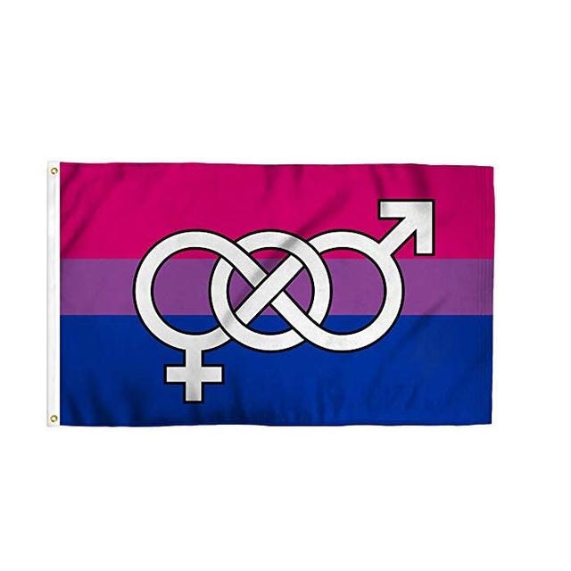 Bisexuell Flagge mit Gender Symbol 150 x 90cm