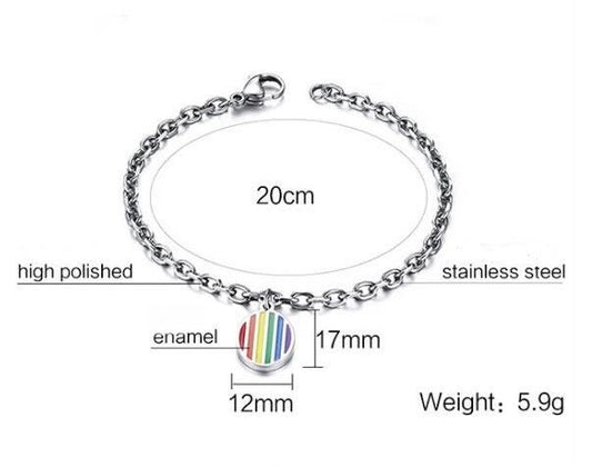Edelstahl Regenbogen Armband