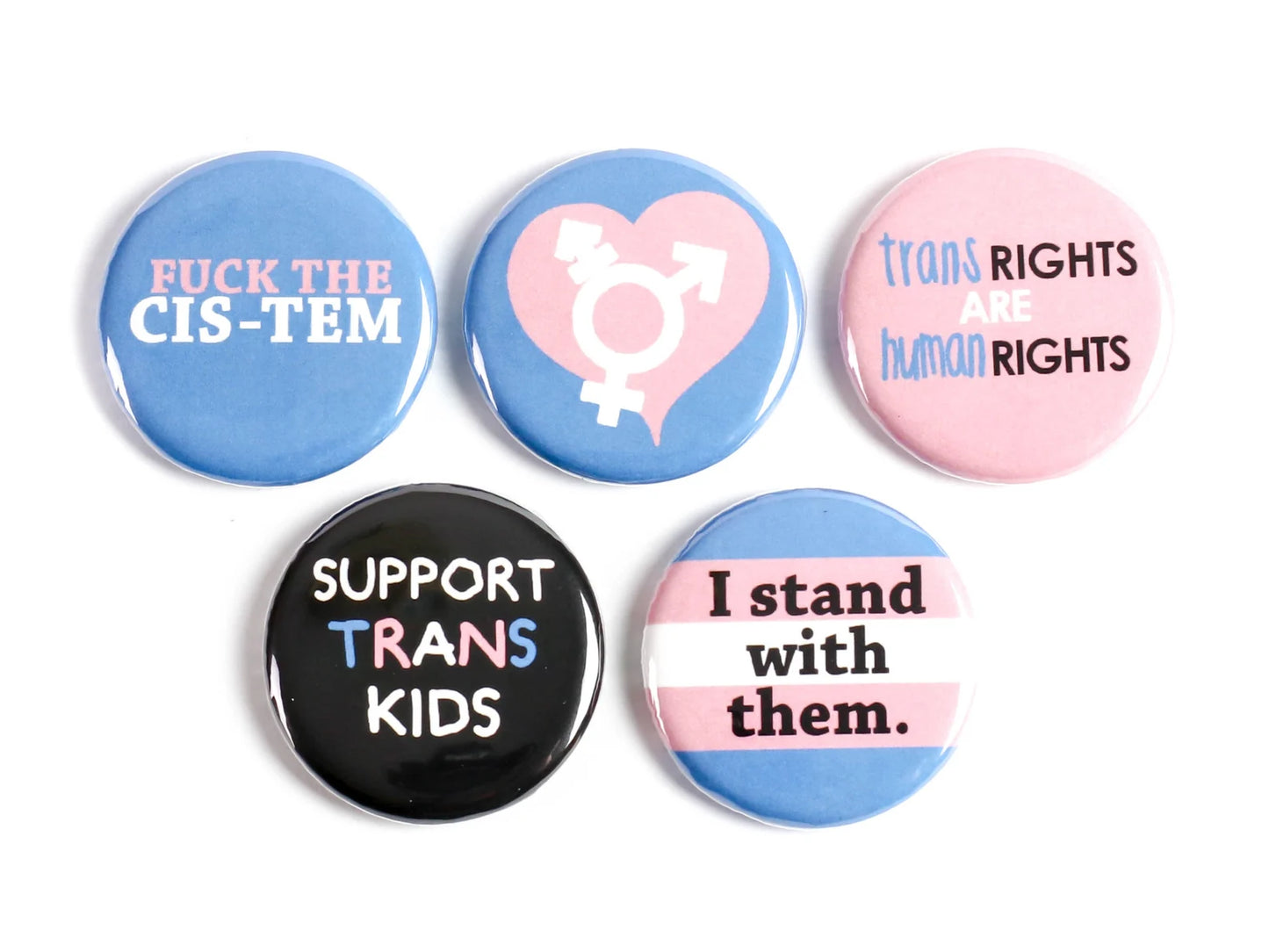 Transgender Trans rights Pride Buttons