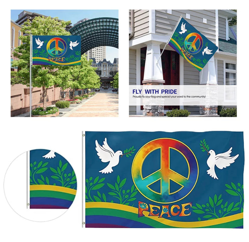 Friedens Peace Flagge 150 x 90cm –