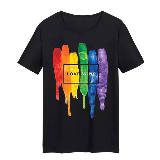 LOVE WINS T-Shirt Schwarz Unisex