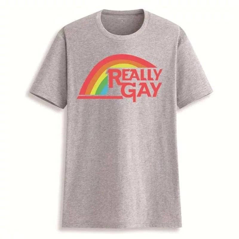 Unisex Really Gay T-Shirt Grau 100% Baumwolle