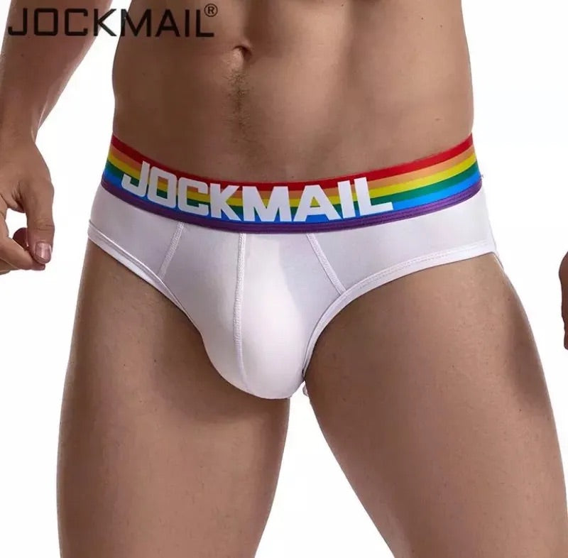 Men's JOCKMAIL - Gay Pride Brief - White