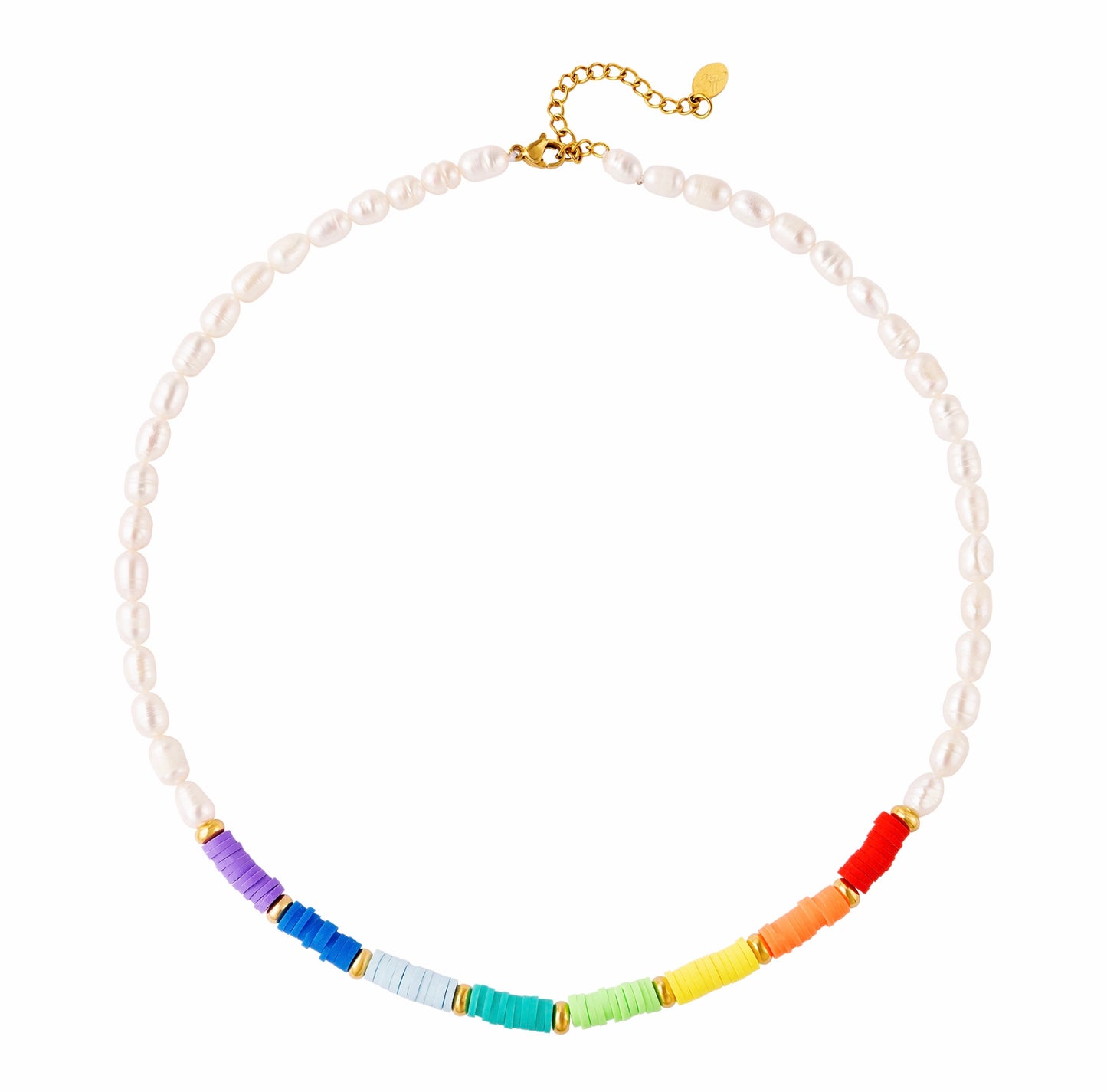 Regenbogen Halskette mit Süßwasserperlen
